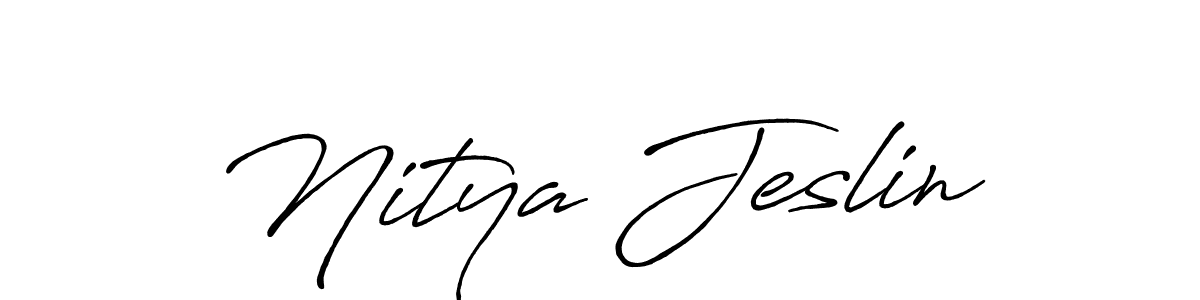 Design your own signature with our free online signature maker. With this signature software, you can create a handwritten (Antro_Vectra_Bolder) signature for name Nitya Jeslin. Nitya Jeslin signature style 7 images and pictures png