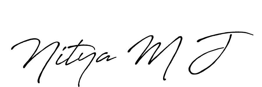 You should practise on your own different ways (Antro_Vectra_Bolder) to write your name (Nitya M J) in signature. don't let someone else do it for you. Nitya M J signature style 7 images and pictures png