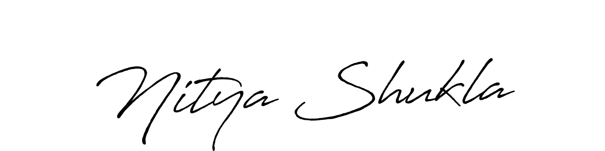 Make a beautiful signature design for name Nitya Shukla. With this signature (Antro_Vectra_Bolder) style, you can create a handwritten signature for free. Nitya Shukla signature style 7 images and pictures png