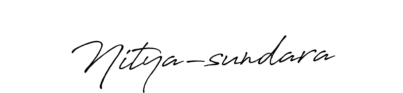 Make a beautiful signature design for name Nitya-sundara. With this signature (Antro_Vectra_Bolder) style, you can create a handwritten signature for free. Nitya-sundara signature style 7 images and pictures png