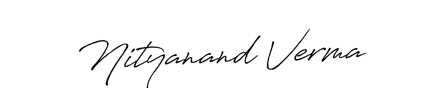 Make a beautiful signature design for name Nityanand Verma. With this signature (Antro_Vectra_Bolder) style, you can create a handwritten signature for free. Nityanand Verma signature style 7 images and pictures png