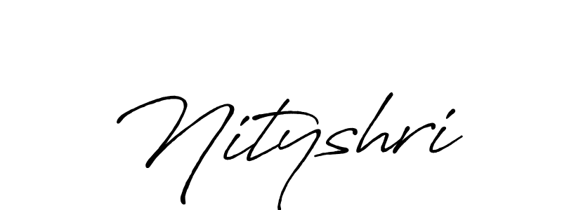 Make a beautiful signature design for name Nityshri. With this signature (Antro_Vectra_Bolder) style, you can create a handwritten signature for free. Nityshri signature style 7 images and pictures png