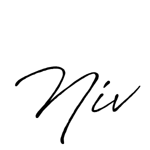 Niv stylish signature style. Best Handwritten Sign (Antro_Vectra_Bolder) for my name. Handwritten Signature Collection Ideas for my name Niv. Niv signature style 7 images and pictures png