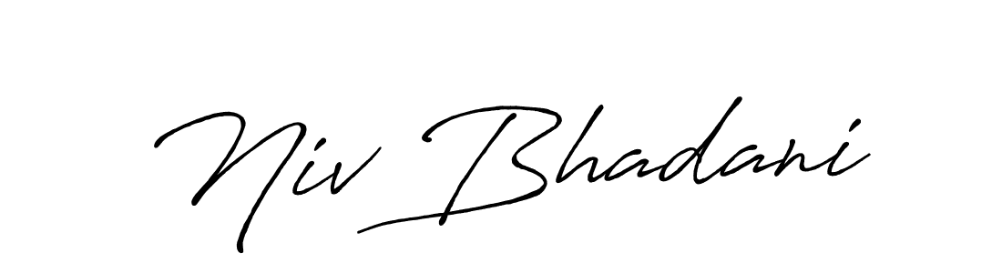 Also we have Niv Bhadani name is the best signature style. Create professional handwritten signature collection using Antro_Vectra_Bolder autograph style. Niv Bhadani signature style 7 images and pictures png