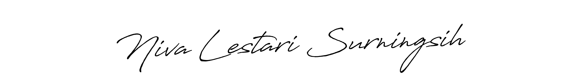 You should practise on your own different ways (Antro_Vectra_Bolder) to write your name (Niva Lestari Surningsih) in signature. don't let someone else do it for you. Niva Lestari Surningsih signature style 7 images and pictures png