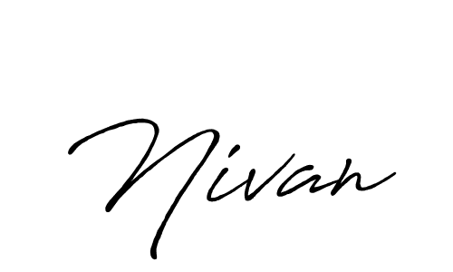 Use a signature maker to create a handwritten signature online. With this signature software, you can design (Antro_Vectra_Bolder) your own signature for name Nivan. Nivan signature style 7 images and pictures png