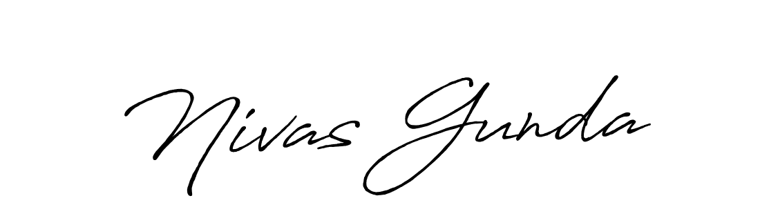 Make a beautiful signature design for name Nivas Gunda. With this signature (Antro_Vectra_Bolder) style, you can create a handwritten signature for free. Nivas Gunda signature style 7 images and pictures png
