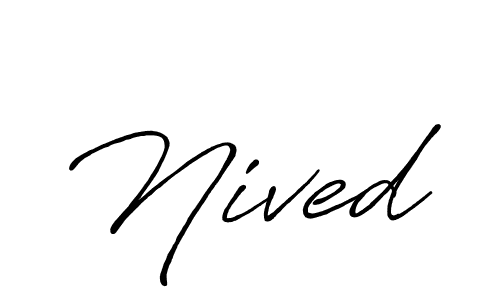 You should practise on your own different ways (Antro_Vectra_Bolder) to write your name (Nived) in signature. don't let someone else do it for you. Nived signature style 7 images and pictures png