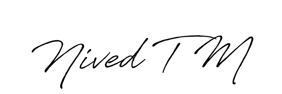 Design your own signature with our free online signature maker. With this signature software, you can create a handwritten (Antro_Vectra_Bolder) signature for name Nived T M. Nived T M signature style 7 images and pictures png