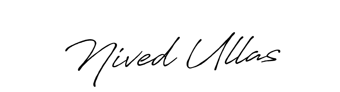 Nived Ullas stylish signature style. Best Handwritten Sign (Antro_Vectra_Bolder) for my name. Handwritten Signature Collection Ideas for my name Nived Ullas. Nived Ullas signature style 7 images and pictures png