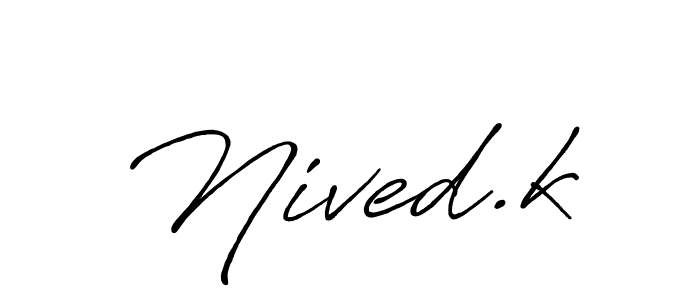 You can use this online signature creator to create a handwritten signature for the name Nived.k. This is the best online autograph maker. Nived.k signature style 7 images and pictures png