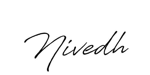 Similarly Antro_Vectra_Bolder is the best handwritten signature design. Signature creator online .You can use it as an online autograph creator for name Nivedh. Nivedh signature style 7 images and pictures png