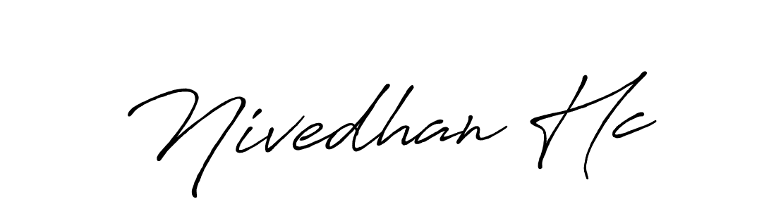 How to make Nivedhan Hc signature? Antro_Vectra_Bolder is a professional autograph style. Create handwritten signature for Nivedhan Hc name. Nivedhan Hc signature style 7 images and pictures png