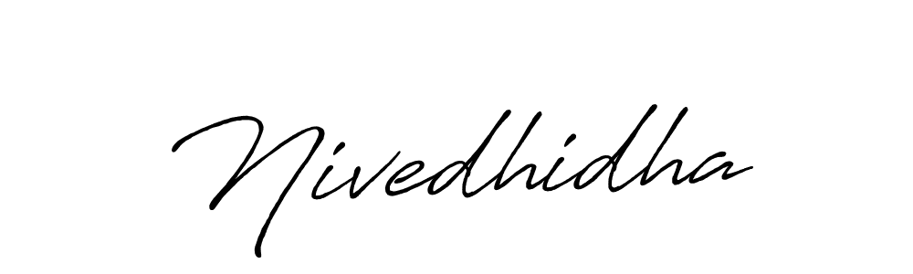 Use a signature maker to create a handwritten signature online. With this signature software, you can design (Antro_Vectra_Bolder) your own signature for name Nivedhidha. Nivedhidha signature style 7 images and pictures png