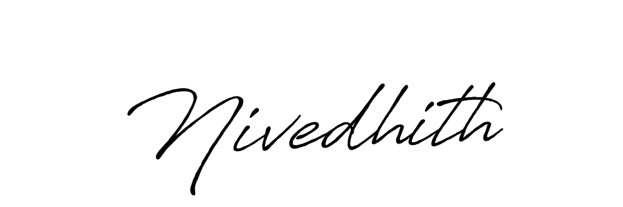 Use a signature maker to create a handwritten signature online. With this signature software, you can design (Antro_Vectra_Bolder) your own signature for name Nivedhith. Nivedhith signature style 7 images and pictures png