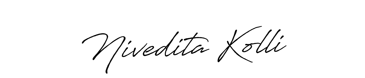 Antro_Vectra_Bolder is a professional signature style that is perfect for those who want to add a touch of class to their signature. It is also a great choice for those who want to make their signature more unique. Get Nivedita Kolli name to fancy signature for free. Nivedita Kolli signature style 7 images and pictures png