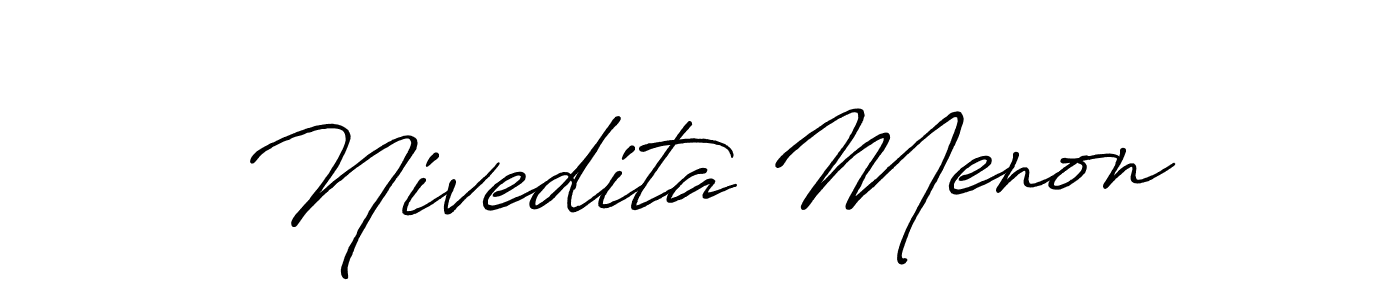 The best way (Antro_Vectra_Bolder) to make a short signature is to pick only two or three words in your name. The name Nivedita Menon include a total of six letters. For converting this name. Nivedita Menon signature style 7 images and pictures png