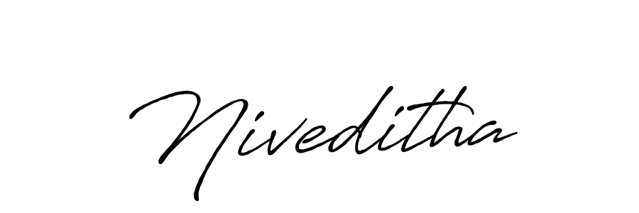 How to make Niveditha name signature. Use Antro_Vectra_Bolder style for creating short signs online. This is the latest handwritten sign. Niveditha signature style 7 images and pictures png