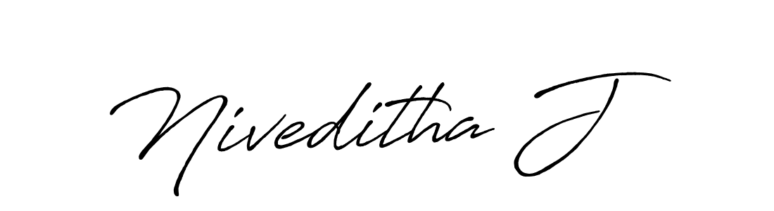 Make a beautiful signature design for name Niveditha J. With this signature (Antro_Vectra_Bolder) style, you can create a handwritten signature for free. Niveditha J signature style 7 images and pictures png