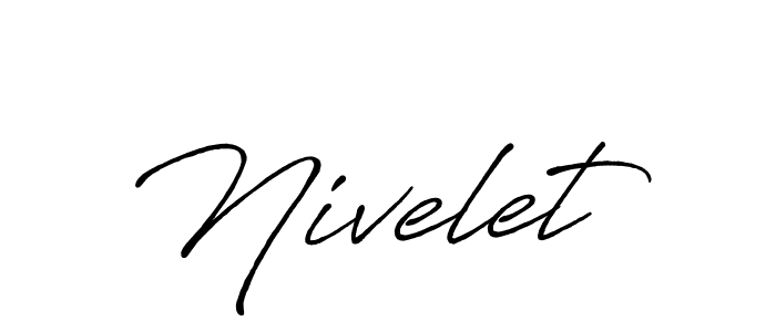 Use a signature maker to create a handwritten signature online. With this signature software, you can design (Antro_Vectra_Bolder) your own signature for name Nivelet. Nivelet signature style 7 images and pictures png