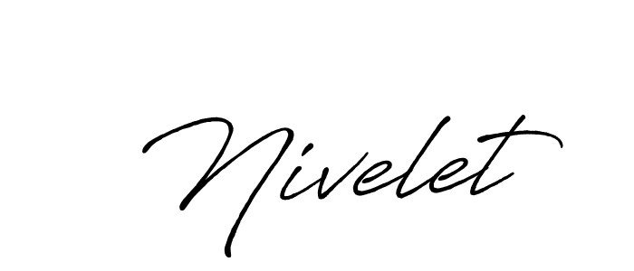 Use a signature maker to create a handwritten signature online. With this signature software, you can design (Antro_Vectra_Bolder) your own signature for name Nivelet. Nivelet signature style 7 images and pictures png