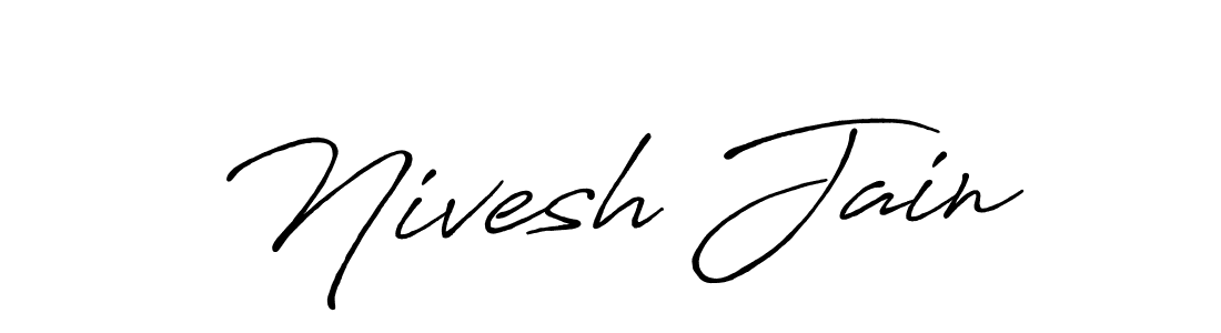 Nivesh Jain stylish signature style. Best Handwritten Sign (Antro_Vectra_Bolder) for my name. Handwritten Signature Collection Ideas for my name Nivesh Jain. Nivesh Jain signature style 7 images and pictures png