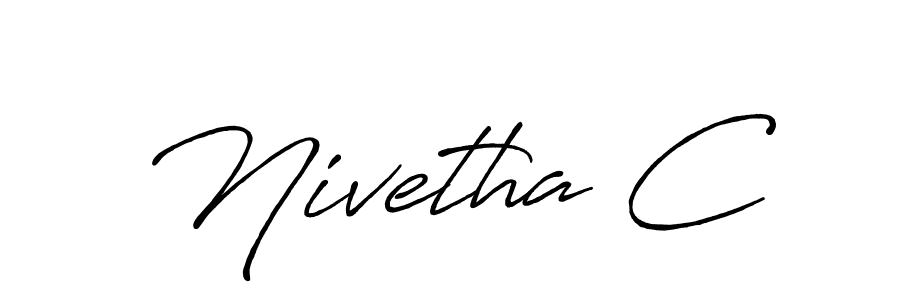 Make a beautiful signature design for name Nivetha C. With this signature (Antro_Vectra_Bolder) style, you can create a handwritten signature for free. Nivetha C signature style 7 images and pictures png