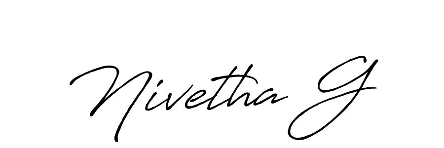 The best way (Antro_Vectra_Bolder) to make a short signature is to pick only two or three words in your name. The name Nivetha G include a total of six letters. For converting this name. Nivetha G signature style 7 images and pictures png