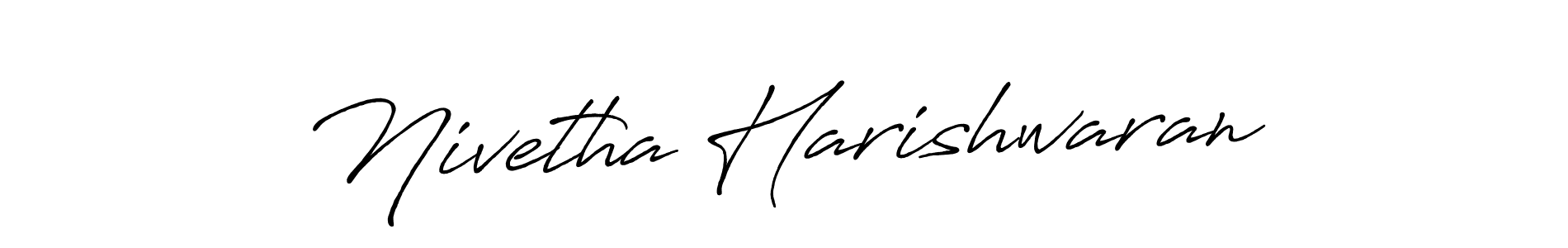 Use a signature maker to create a handwritten signature online. With this signature software, you can design (Antro_Vectra_Bolder) your own signature for name Nivetha Harishwaran. Nivetha Harishwaran signature style 7 images and pictures png