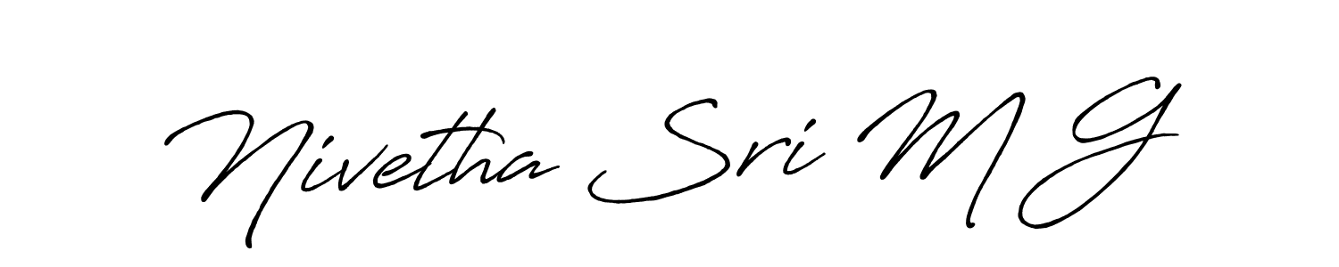 How to Draw Nivetha Sri M G signature style? Antro_Vectra_Bolder is a latest design signature styles for name Nivetha Sri M G. Nivetha Sri M G signature style 7 images and pictures png