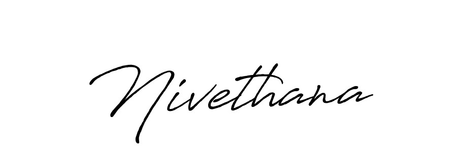 How to make Nivethana name signature. Use Antro_Vectra_Bolder style for creating short signs online. This is the latest handwritten sign. Nivethana signature style 7 images and pictures png