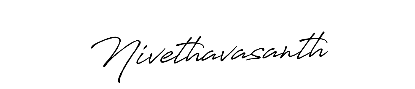 Design your own signature with our free online signature maker. With this signature software, you can create a handwritten (Antro_Vectra_Bolder) signature for name Nivethavasanth. Nivethavasanth signature style 7 images and pictures png