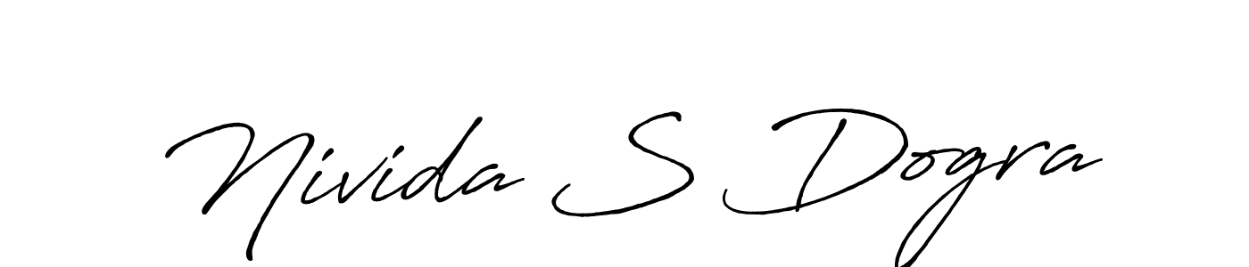 Similarly Antro_Vectra_Bolder is the best handwritten signature design. Signature creator online .You can use it as an online autograph creator for name Nivida S Dogra. Nivida S Dogra signature style 7 images and pictures png