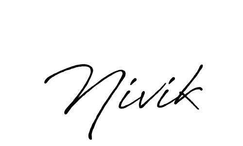 How to make Nivik signature? Antro_Vectra_Bolder is a professional autograph style. Create handwritten signature for Nivik name. Nivik signature style 7 images and pictures png