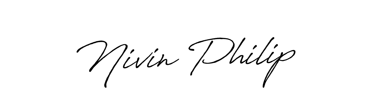 You should practise on your own different ways (Antro_Vectra_Bolder) to write your name (Nivin Philip) in signature. don't let someone else do it for you. Nivin Philip signature style 7 images and pictures png