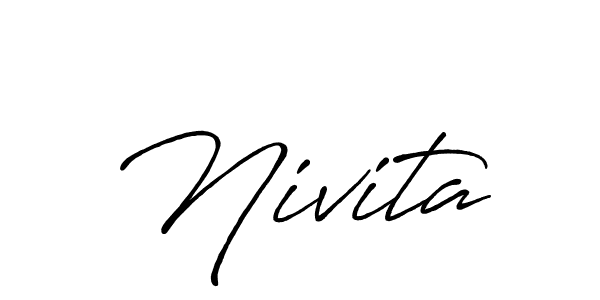 if you are searching for the best signature style for your name Nivita. so please give up your signature search. here we have designed multiple signature styles  using Antro_Vectra_Bolder. Nivita signature style 7 images and pictures png