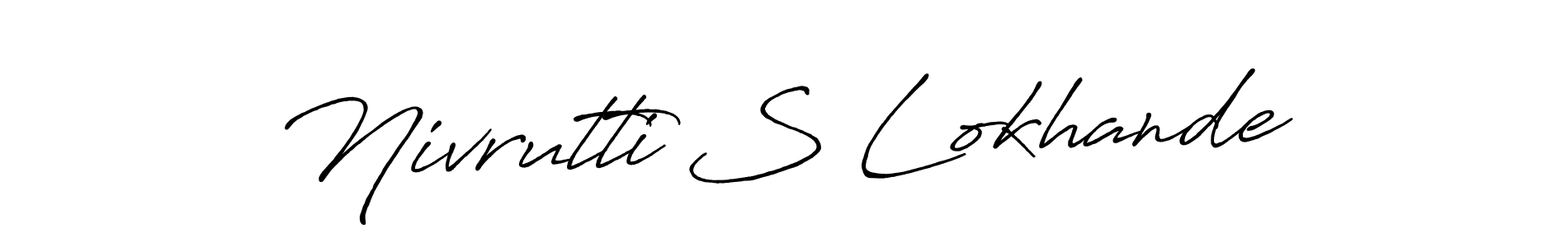 Create a beautiful signature design for name Nivrutti S Lokhande. With this signature (Antro_Vectra_Bolder) fonts, you can make a handwritten signature for free. Nivrutti S Lokhande signature style 7 images and pictures png