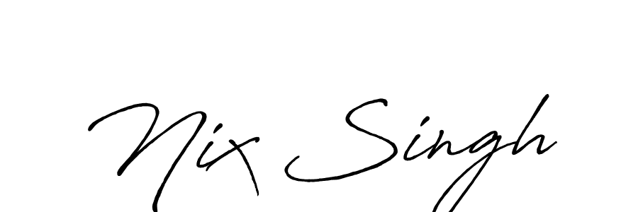 You can use this online signature creator to create a handwritten signature for the name Nix Singh. This is the best online autograph maker. Nix Singh signature style 7 images and pictures png