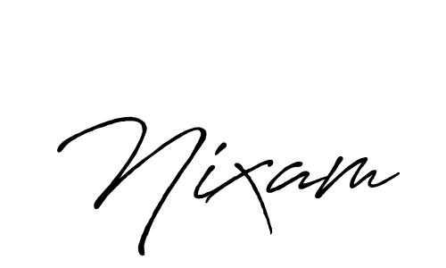 The best way (Antro_Vectra_Bolder) to make a short signature is to pick only two or three words in your name. The name Nixam include a total of six letters. For converting this name. Nixam signature style 7 images and pictures png