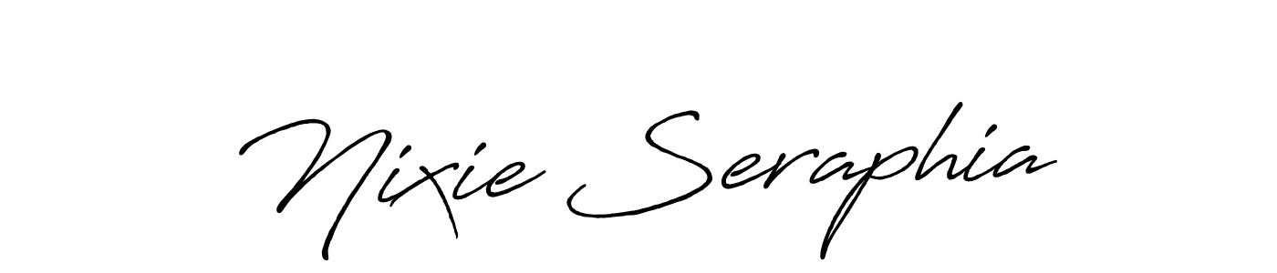 You should practise on your own different ways (Antro_Vectra_Bolder) to write your name (Nixie Seraphia) in signature. don't let someone else do it for you. Nixie Seraphia signature style 7 images and pictures png