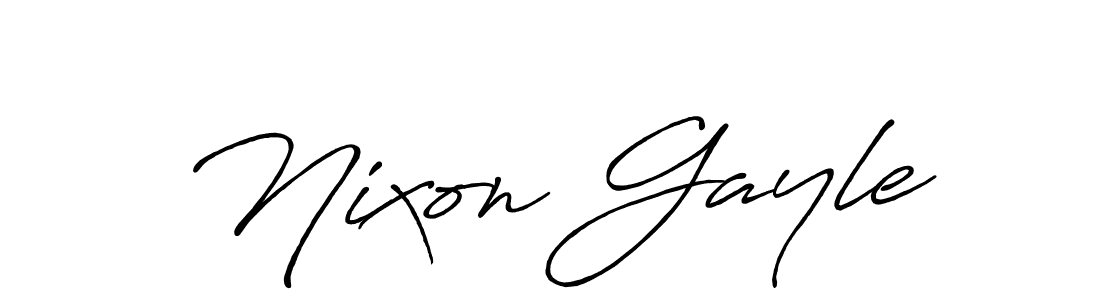 How to make Nixon Gayle name signature. Use Antro_Vectra_Bolder style for creating short signs online. This is the latest handwritten sign. Nixon Gayle signature style 7 images and pictures png