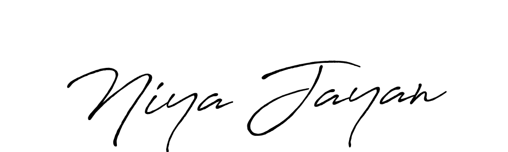 Make a beautiful signature design for name Niya Jayan. With this signature (Antro_Vectra_Bolder) style, you can create a handwritten signature for free. Niya Jayan signature style 7 images and pictures png