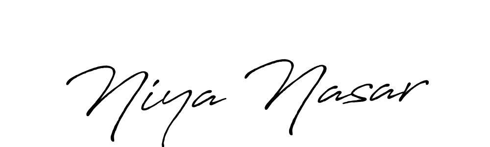 if you are searching for the best signature style for your name Niya Nasar. so please give up your signature search. here we have designed multiple signature styles  using Antro_Vectra_Bolder. Niya Nasar signature style 7 images and pictures png