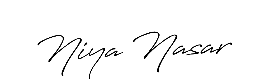 if you are searching for the best signature style for your name Niya Nasar. so please give up your signature search. here we have designed multiple signature styles  using Antro_Vectra_Bolder. Niya Nasar signature style 7 images and pictures png