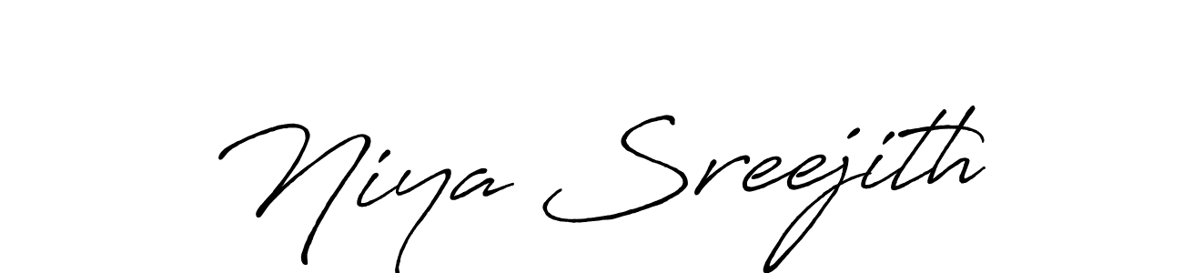 It looks lik you need a new signature style for name Niya Sreejith. Design unique handwritten (Antro_Vectra_Bolder) signature with our free signature maker in just a few clicks. Niya Sreejith signature style 7 images and pictures png