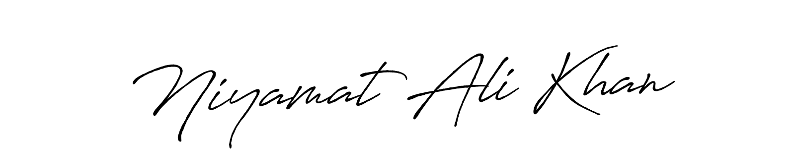 Antro_Vectra_Bolder is a professional signature style that is perfect for those who want to add a touch of class to their signature. It is also a great choice for those who want to make their signature more unique. Get Niyamat Ali Khan name to fancy signature for free. Niyamat Ali Khan signature style 7 images and pictures png