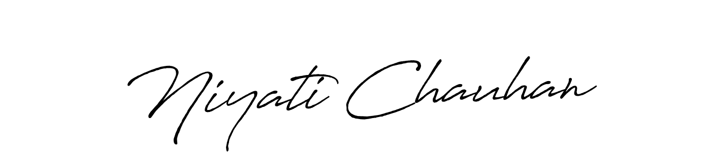 How to make Niyati Chauhan name signature. Use Antro_Vectra_Bolder style for creating short signs online. This is the latest handwritten sign. Niyati Chauhan signature style 7 images and pictures png