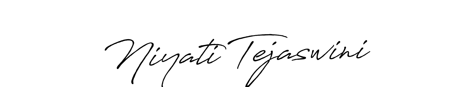 Make a beautiful signature design for name Niyati Tejaswini. With this signature (Antro_Vectra_Bolder) style, you can create a handwritten signature for free. Niyati Tejaswini signature style 7 images and pictures png
