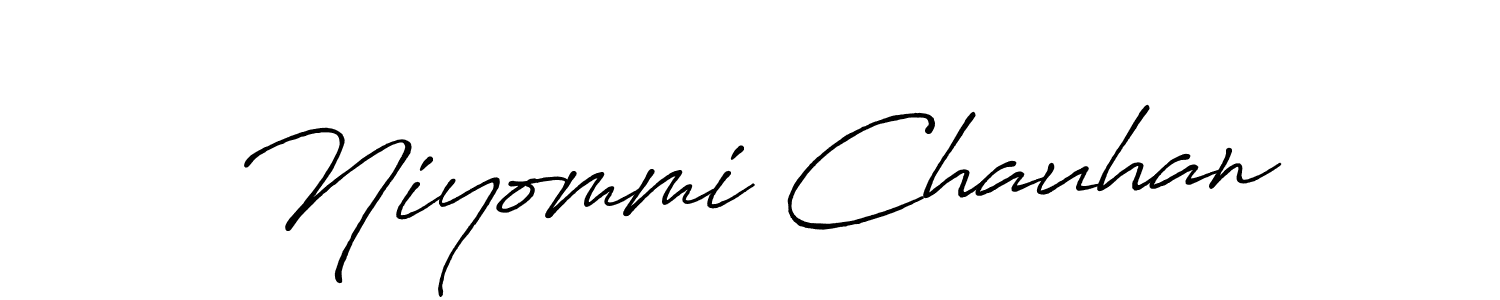 Create a beautiful signature design for name Niyommi Chauhan. With this signature (Antro_Vectra_Bolder) fonts, you can make a handwritten signature for free. Niyommi Chauhan signature style 7 images and pictures png