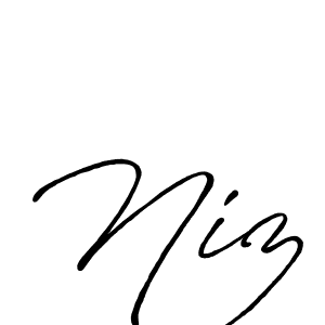 Design your own signature with our free online signature maker. With this signature software, you can create a handwritten (Antro_Vectra_Bolder) signature for name Niz. Niz signature style 7 images and pictures png
